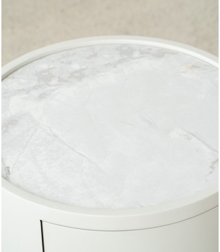 Mesa auxiliar N. 92 gris, cerámico blanco - VP Interiorismo 2