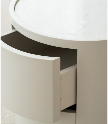 Mesa auxiliar N. 92 gris, cerámico blanco - VP Interiorismo