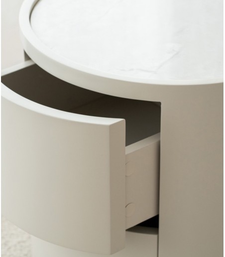 Mesa auxiliar N. 92 gris, cerámico blanco - VP Interiorismo