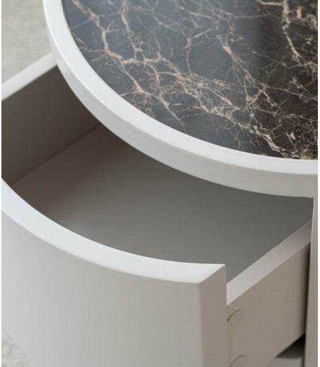 Mesa auxiliar N. 92 gris y tapa cerámica - VP Interiorismo