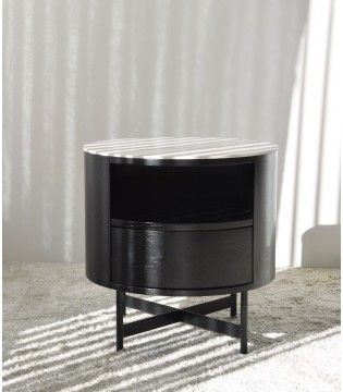 Mesa auxiliar N. 55 blanco y negro - VP Interiorismo