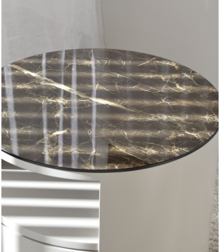 Mesa auxiliar N. 55 mármol cerámico gris - VP Interiorismo 2