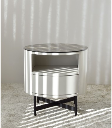 Mesa auxiliar N. 55 mármol cerámico gris - VP Interiorismo