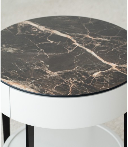 Mesa auxiliar N. 51 cerámico y metal - VP Interiorismo