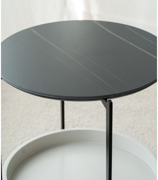 Mesa auxiliar N. 52 metal cerámico gris - VP Interiorismo 2