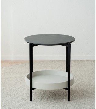 Mesa auxiliar N. 52 metal cerámico gris - VP Interiorismo