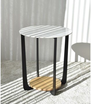 Mesa auxiliar N. 17 blanco roble natural - VP Interiorismo