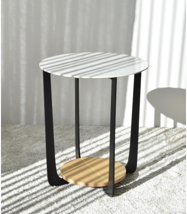 Mesa auxiliar N. 17 blanco roble natural - VP Interiorismo