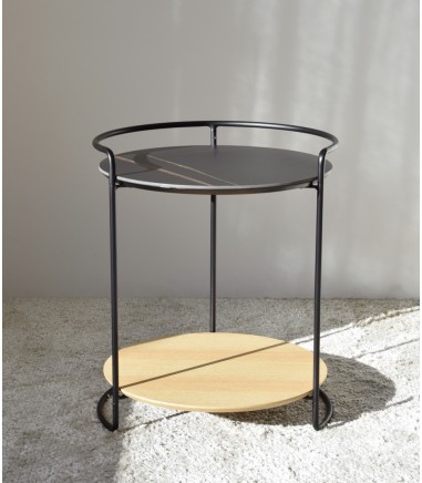 Mesa auxiliar N31 negro roble natural - VP Interiorismo