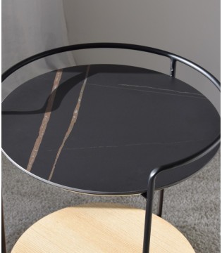 Mesa auxiliar N31 negro roble natural - VP Interiorismo 2