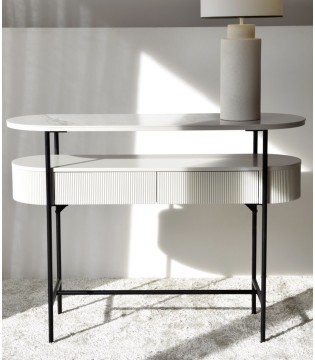 Consola N.24 cerámico blanco y gris - VP Interiorismo 2