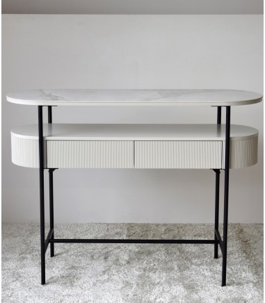 Consola N.24 cerámico blanco y gris - VP Interiorismo