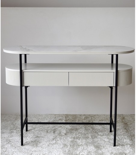 Consola N.24 cerámico blanco y gris - VP Interiorismo