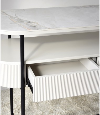 Consola N.24 cerámico blanco y gris - VP Interiorismo