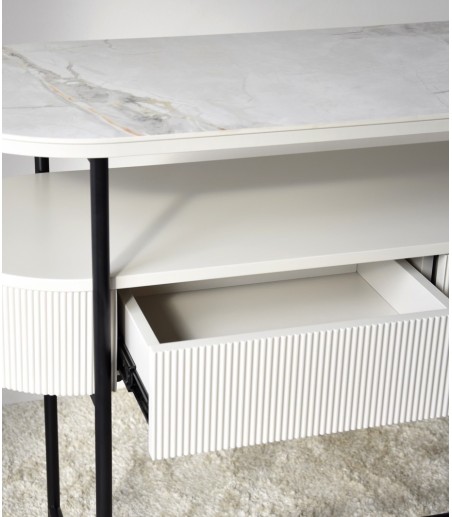 Consola N.24 cerámico blanco y gris - VP Interiorismo