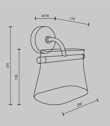 Dimensiones Aplique de pared Cabaret fijo - Maytoni