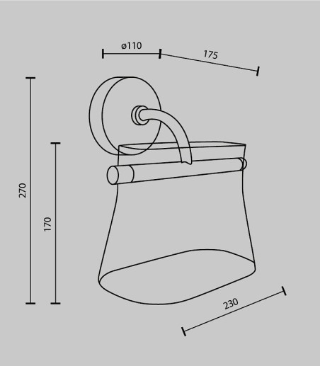 Dimensiones Aplique de pared Cabaret fijo - Maytoni
