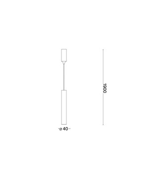Lámpara de techo colgante Tube negro - SP D4 - Ideal Lux 2