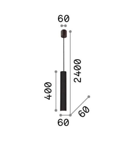 Dimensiones Lámpara de techo colgante Look negro - sp1 d06 40 cm - Ideal Lux