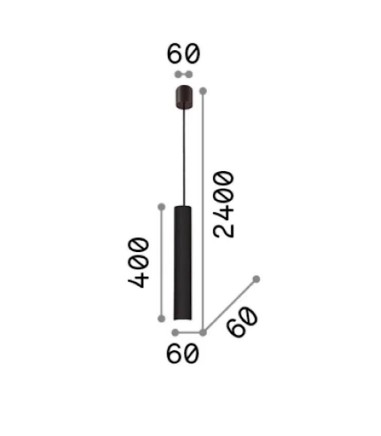 Dimensiones Lámpara de techo colgante Look marrón - sp1 d06 - Ideal Lux