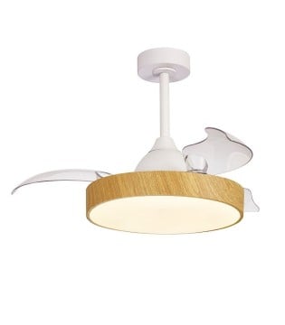 Ventilador de techo con luz y mando Alaska Mini madera 91cm - Mantra