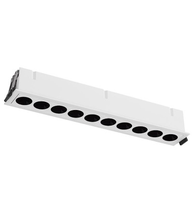 Foco empotrable LED mini Blau5 negro 24W rectangular 280x45 - Mantra