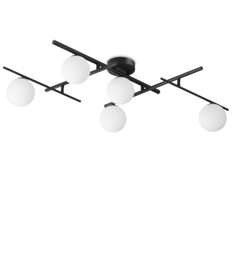 Plafón de techo Atlas negro - pl5 - Ideal Lux