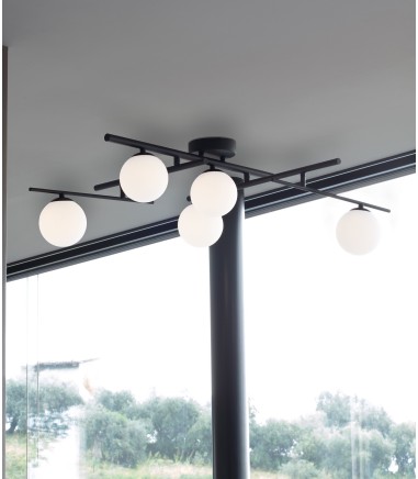 Plafón de techo Atlas negro - pl5 - Ideal Lux