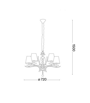 Lámpara de techo colgante Pegaso latón - sp5 - Ideal Lux 2