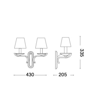 Aplique de pared Pegaso latón - ap2 - Ideal Lux 2