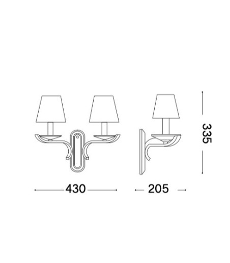 Aplique de pared Pegaso latón - ap2 - Ideal Lux