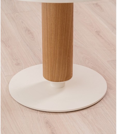 Mesa Lounge redonda cerámico y madera - VP Interiorismo
