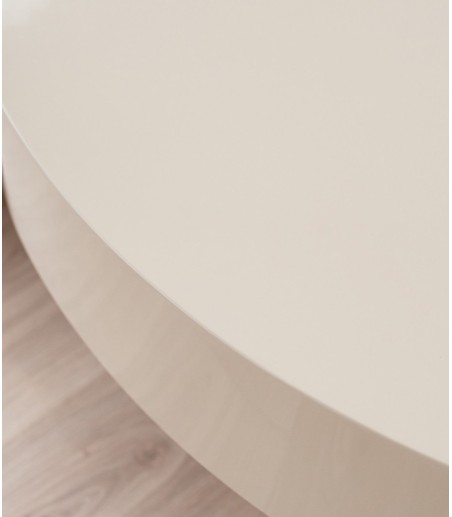 Mesa centro Obi lacado beige y nogal - VP Interiorismo