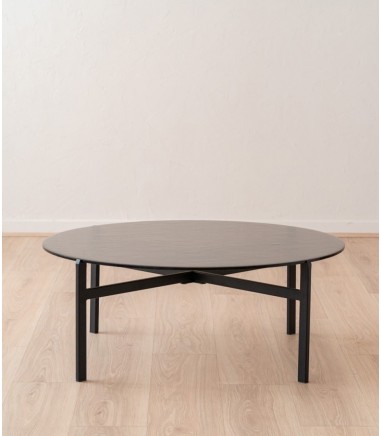 Mesa centro cristal texturizado y metal - VP Interiorismo