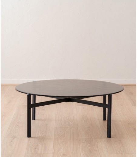 Mesa centro cristal texturizado y metal - VP Interiorismo