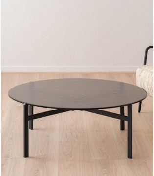 Mesa centro cristal texturizado y metal - VP Interiorismo