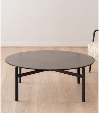 Mesa centro cristal texturizado y metal - VP Interiorismo