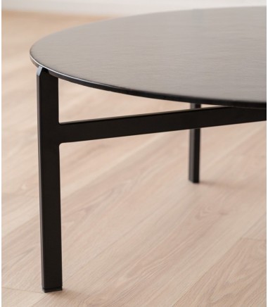 Mesa centro cristal texturizado y metal - VP Interiorismo