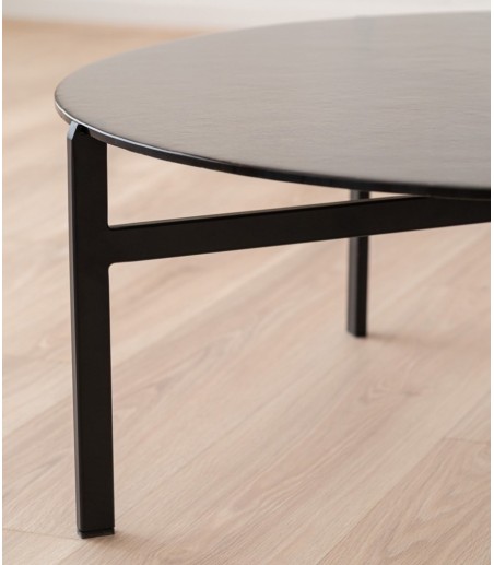 Mesa centro cristal texturizado y metal - VP Interiorismo