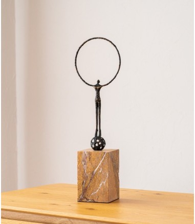 Escultura Aro N.1 metal y mármol - VP Interiorismo