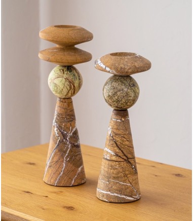 Candelabro Ceibe N1 mármol marrón verde - VP Interiorismo