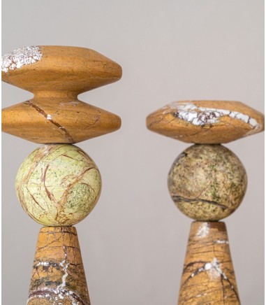 Candelabro Ceibe N2 mármol marrón verde - VP Interiorismo