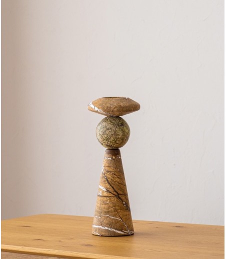 Candelabro Ceibe N2 mármol marrón verde - VP Interiorismo