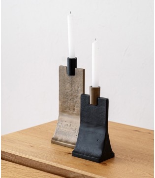 Set 2 candelabros curvo metal oro negro - VP Interiorismo 2