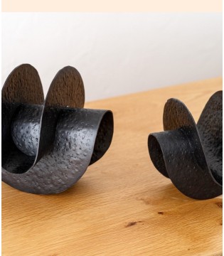 Set 2 esculturas Onda bronce envejecido - VP Interiorismo 2