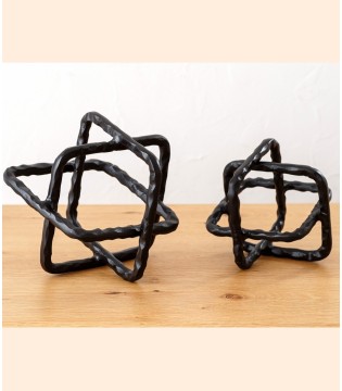 Set 2 esculturas metal cuerda bronce oscuro - VP Interiorismo