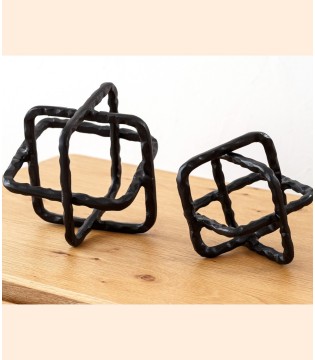 Set 2 esculturas metal cuerda bronce oscuro - VP Interiorismo 2