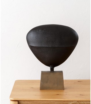 Escultura col. Máscara metal negro oro viejo  - VP Interiorismo