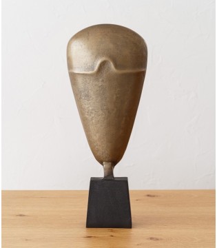 Escultura col. Máscara metal oro viejo negro  - VP Interiorismo