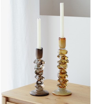 Candelabro de vidrio Aldán verde oliva - VP Interiorismo 2